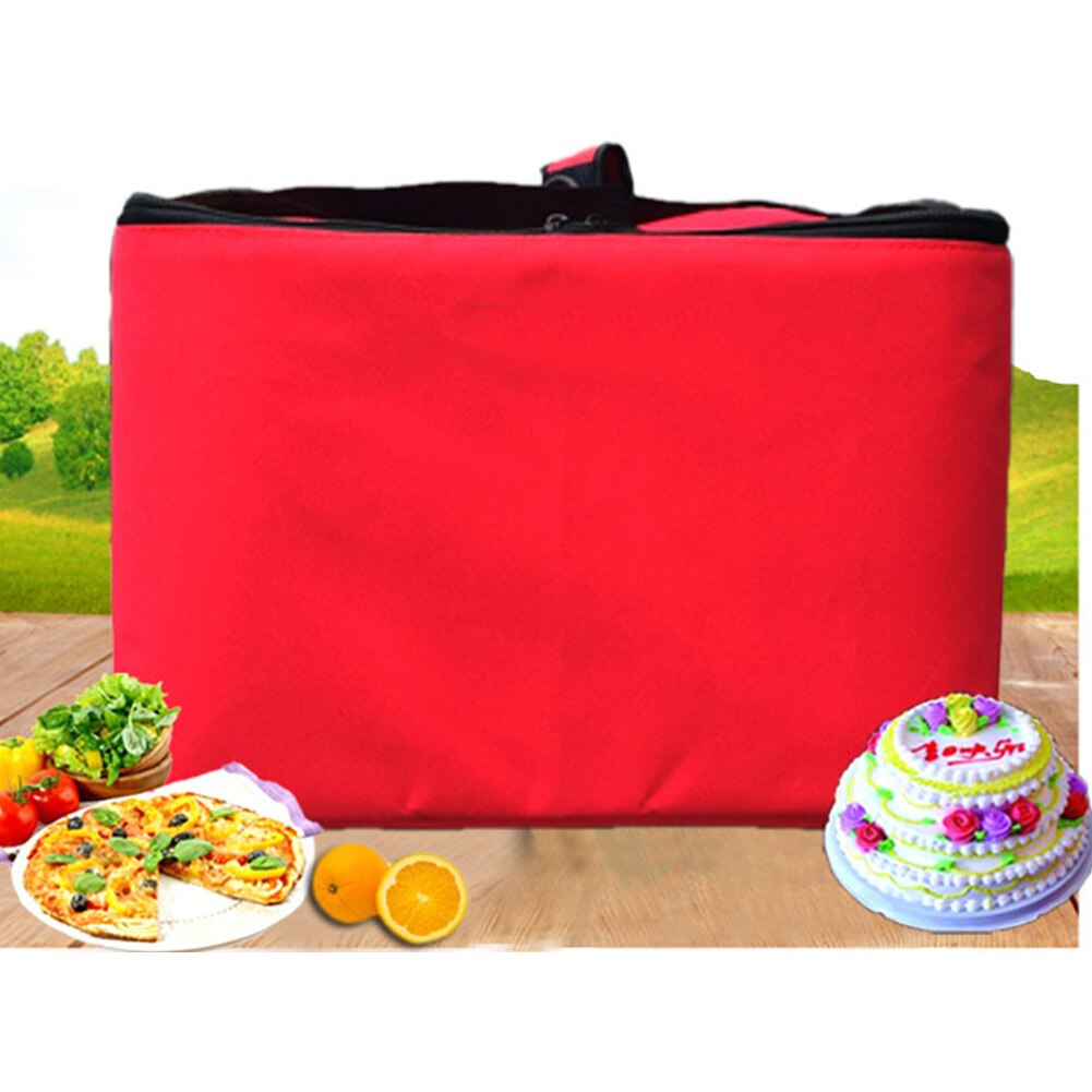 16-Inch Holder Easy Use Insulated Pizza Bag Thermal Strength Container Fresh Food Oxford Cloth Storage Portable Box Red