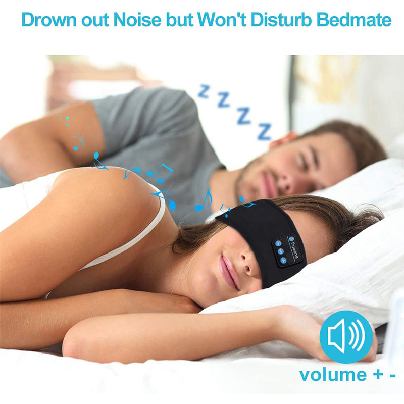 Écouteurs sans fil Bluetooth 5.0, bande de couchage, musique, doux, élastique, confortable, masque pour les yeux, casque de sommeil pour dormir sur le côté