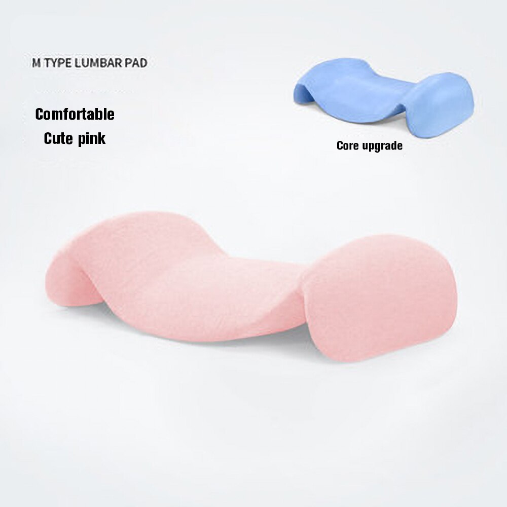 Almohadas ortopédicas de espuma viscoelástica para mujeres embarazadas, cojín de soporte para la cintura y la espalda, almohada de presión de rebote lento: pink