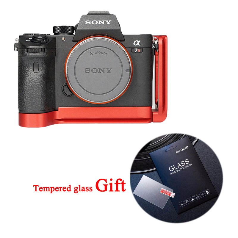 Aluminium Pro Verticale Qr L Type Plaat Beugel Statief Quick Release Grip Handvat Set Voor Sony A9 A7R Iii A7R3: Red for A9 A7R3