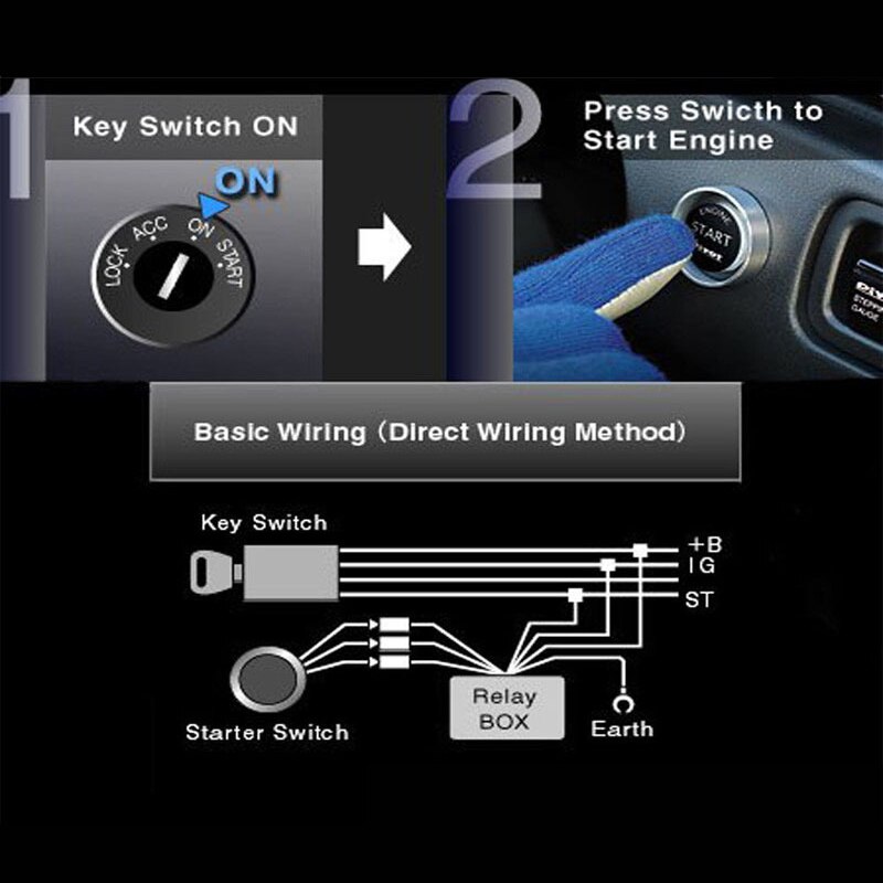 12v auto bil en start stoppknapp motor trykknapp tenningsbryter nøkkelløs oppføring startbil motor startknapp auto del