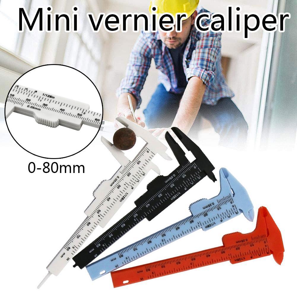 80mm Mini manual measurement Plastic Sliding Vernier Caliper Gauge Measure Tool Ruler Micrometer