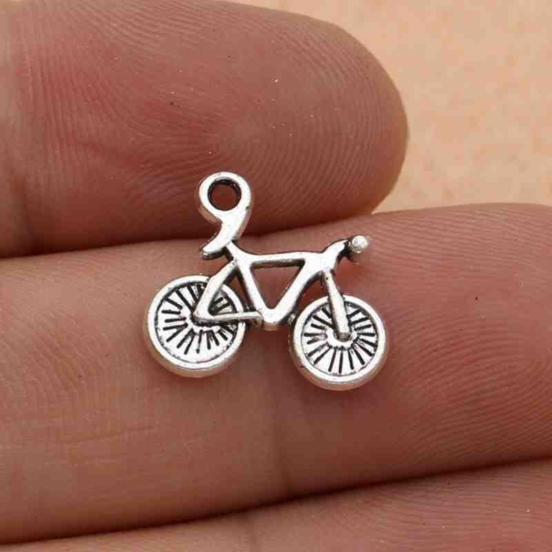 10 stk antik forsølvet cykel charms vedhæng armbånd halskæde smykker fremstilling tilbehør gør-det-selv 20 x 19mm