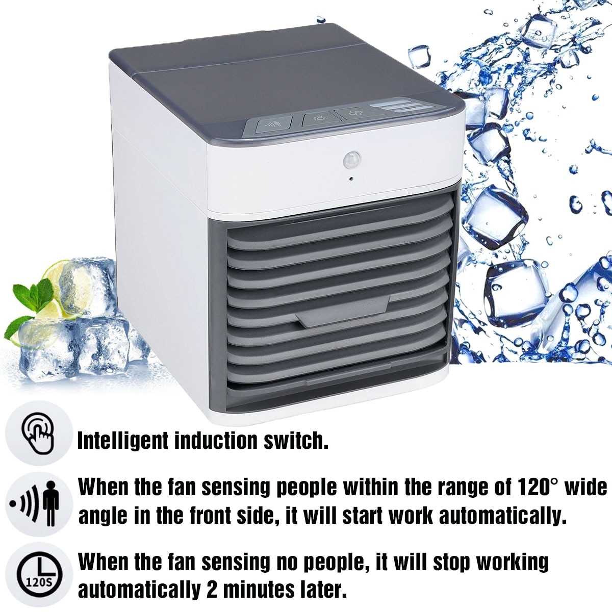 3 Speed Adjustable Portable Air Conditioner Mini Air Cooler Humidifier Purifier USB Household Office Bedroom Cooling Fan Desktop
