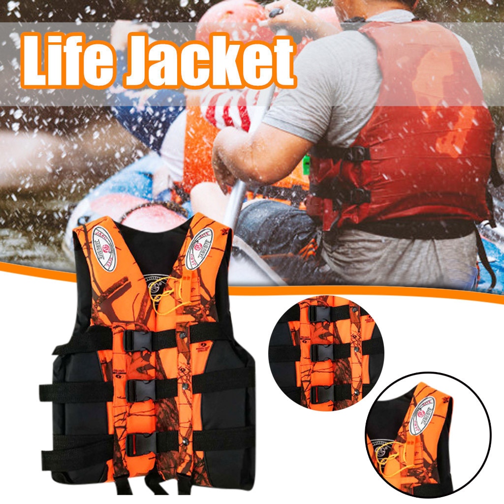 Adults Life Aid Vest Jacket S-XXXL Kayak Ski Buoyancy Fishing Swimming Boating Drifting With Whistle Safety Watersport Jacket#g4