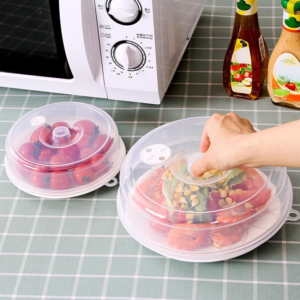 1pcs Plastic Microwave Food Cover Clear Lid Safe Vent Kitchen Tools Home Accessories