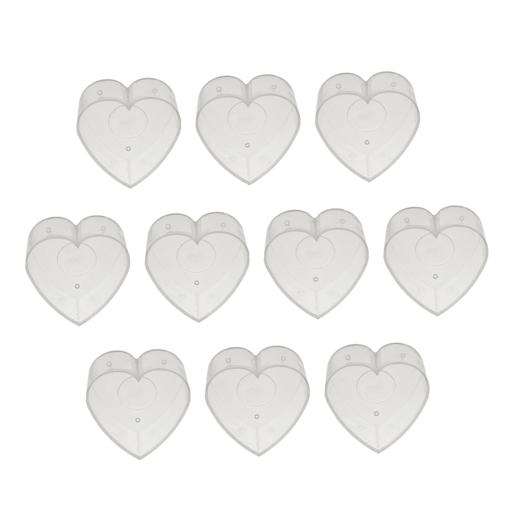 Lote de 20 unidades de portavelas de mariposa en forma de corazón transparente, envases de plástico para mechas, velas aromáticas de colores, accesorios para moldes DIY