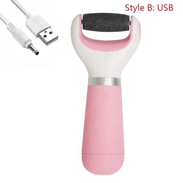 Smerigliatrice per piedi lima per tallone rettifica esfoliante Pedicure macchina piedi ricarica USB callo elettrico rimozione pedicure strumento per la cura dei piedi: USB rosa