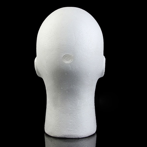 Male dummy styrofoam foam head headphone model wig glass hat display stand on duty