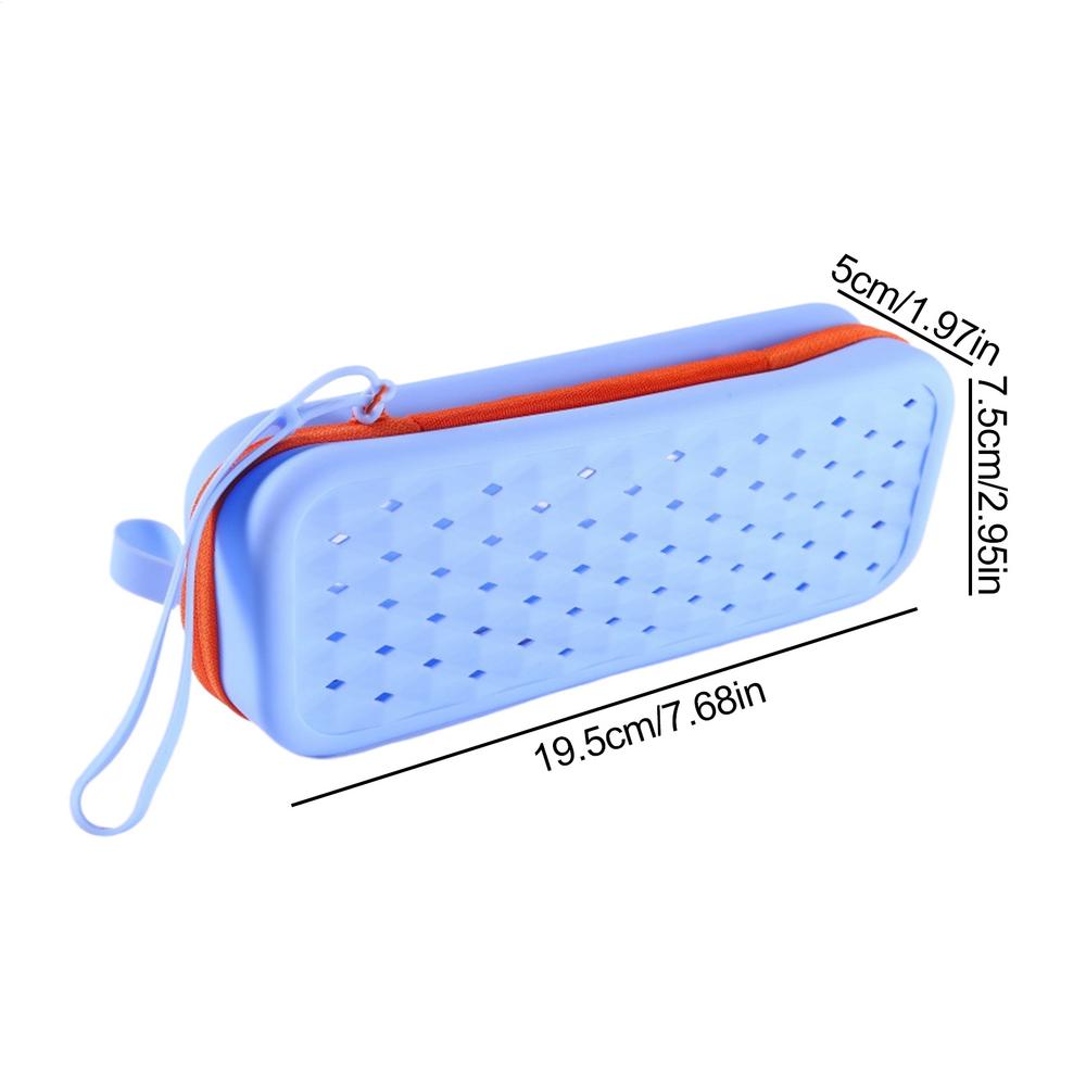 Silicone Goggle Case Swimming Goggles Storage Case with Drain Holes Water Sport Accessories Earplugs Organizer With Lanyard: Blue