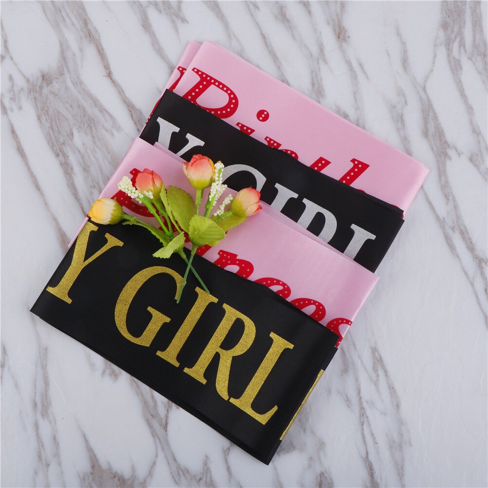 Cinta rosa de cumpleaños, 1 Uds., cintas negras de princesa para mujeres y niñas, accesorios para de feliz cumpleaños,