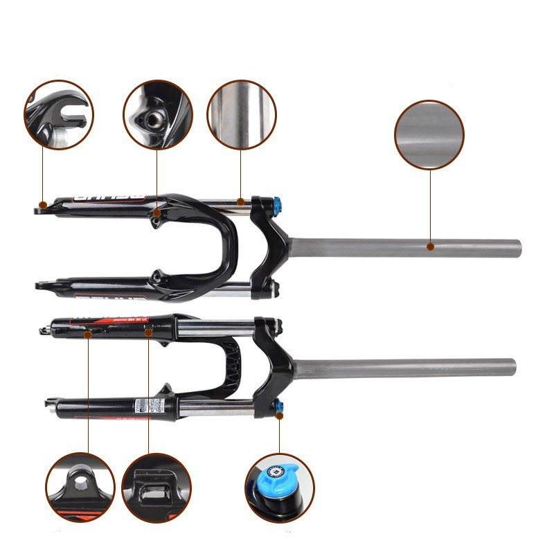 Extension tube 20 inch mountain folding bike MTB bicycle suspension lock front fork hydraulic shock absorber E-bike fork modify