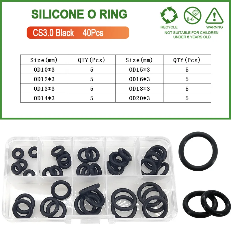 Silicone Seal Rings Set Pressure Washer Spacer Rubber O-ring Plumbing Gasket Oil Resistant nbr O Ring High Temperature Oring Kit: Blue