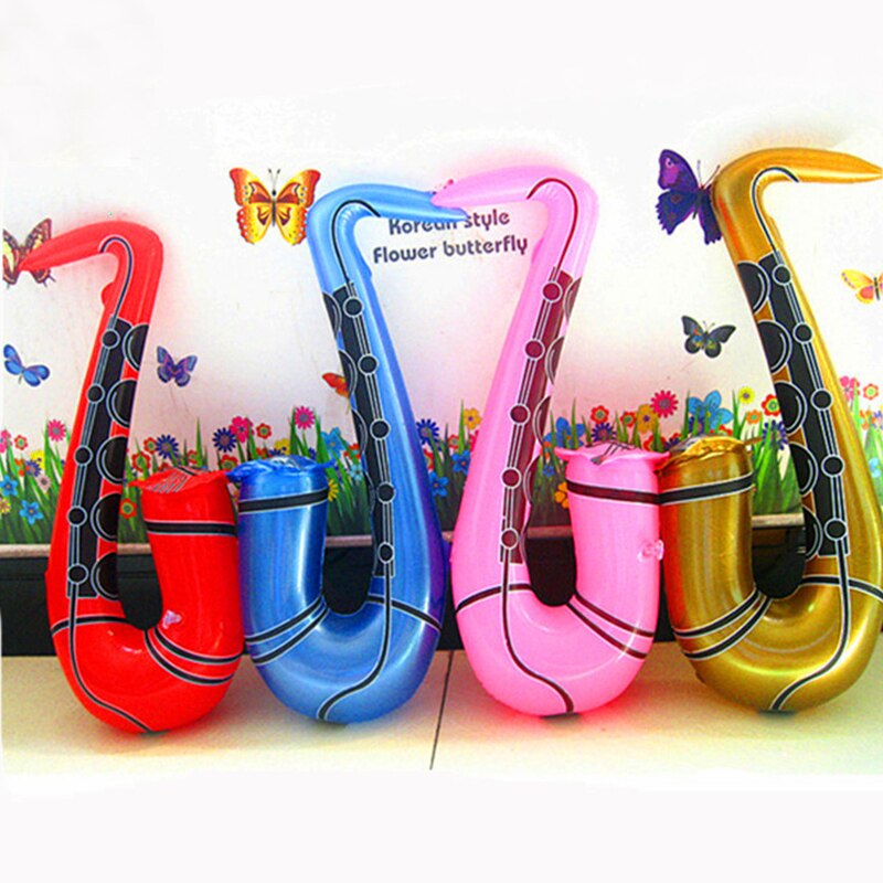 1 stuk 75CM Opblaasbare Sax Saxofoon Muziekinstrument Speelgoed Themafeest Props Speelgoed Willekeurige Kleur Fun Shape Kids speelgoed