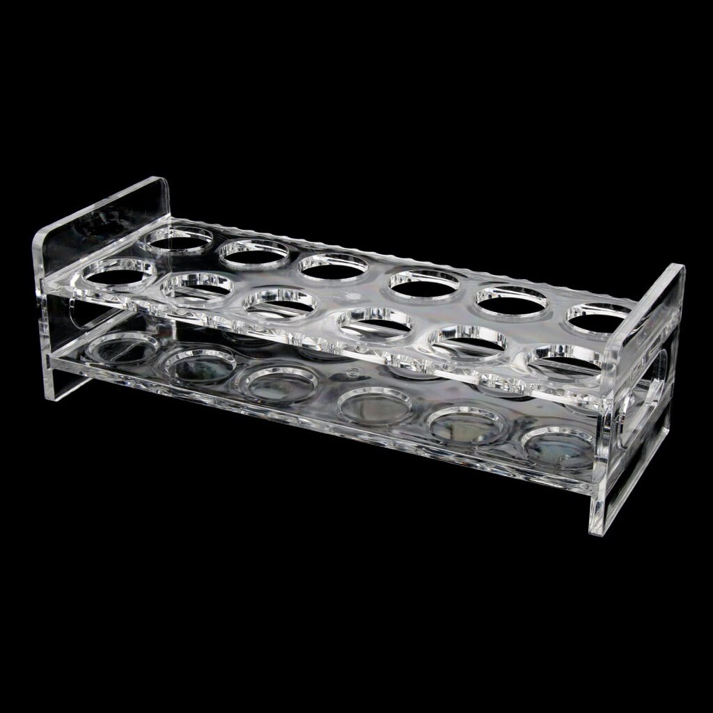 Support Acrylique Pour 12 Verres à Liqueur/vin - Présentoir Transparent 29x11 Cm, Trou 3,8 Cm - 11