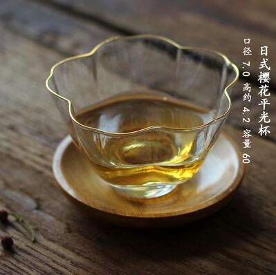Japanese Style Hexagonal Personal Cup Hammered Glass Gold Tea Cup Wine Glasses Small Single Cup Teacup with gold edge: 6
