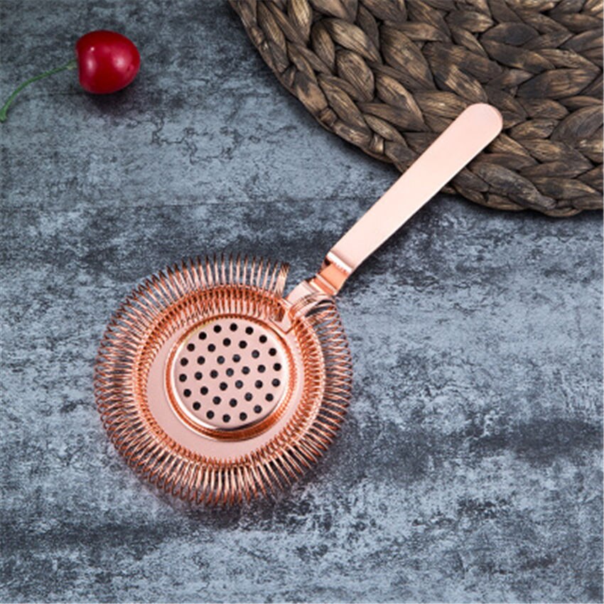 Sprung Bar Cocktail Strainer Stainless Steel Deluxe Strainer Bar Strainer Bar Tool Wine Ice Strainer Bar Percolator: Rose Golden