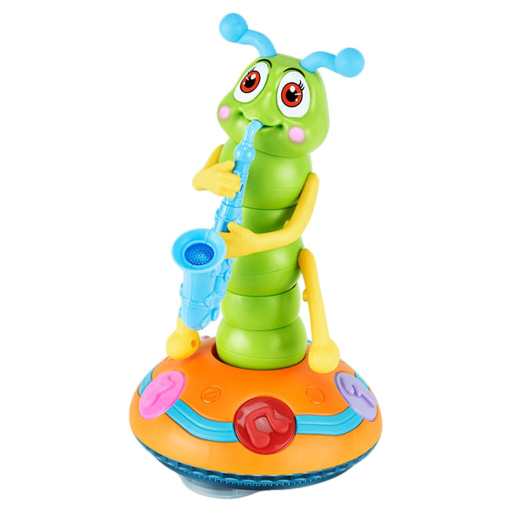 Electric Caterpillar Toy Dancing Saxophone Caterpillar Funny Electric Music Toys Learning Developmental Toy
