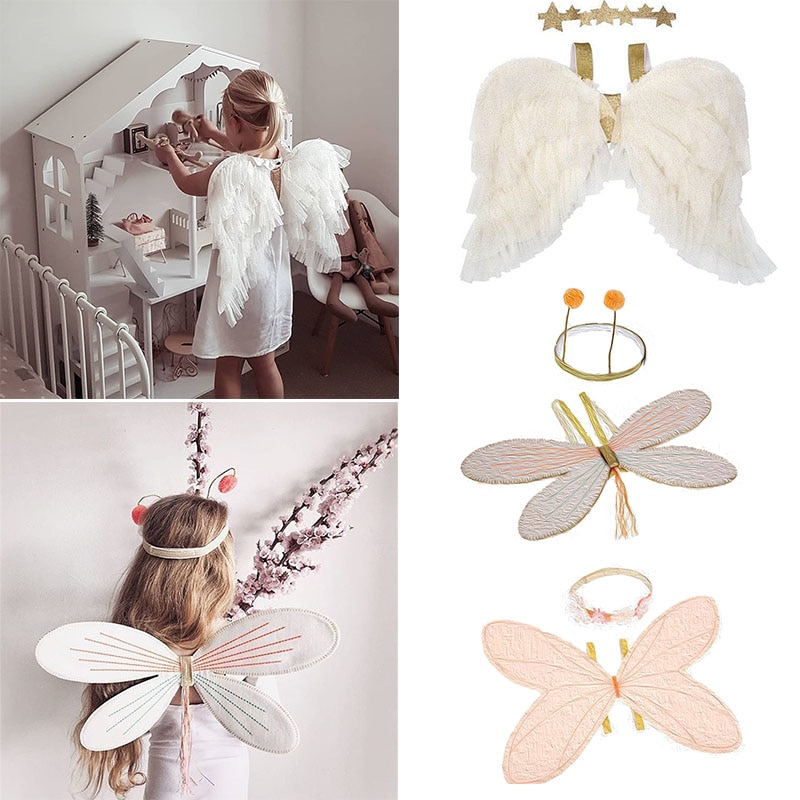 EnkeliBB SchöNe freundlicher Mädchen Partei Tragen Engel FlüGel Zubehör Baby Mädchen SchöNe Fotografie Requisiten Weihnachten Halloween Requisiten