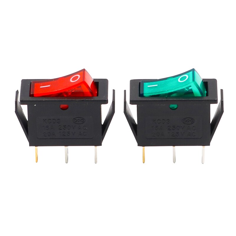 10PCS KCD3 Rocker Switch ON-OFF 2 Position 3 Pin E... – Vicedeal