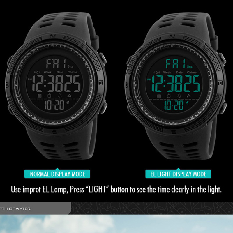 Heren Horloges Dive 50m Digitale LED Leger Sport Horloge Heren Casual Elektronica Horloges Man Klok relojes hombre SKMEI