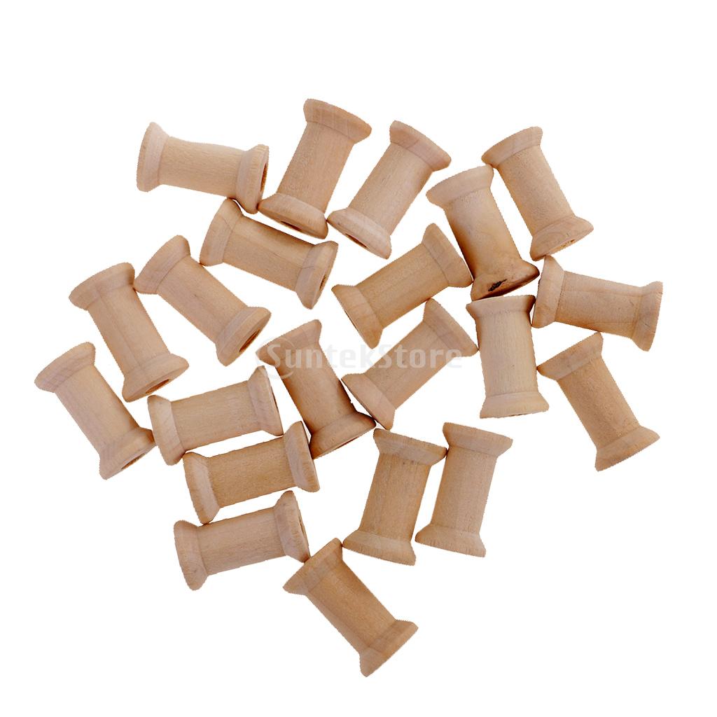 100 Piece Empty Wooden Bobbins For Bobbin Thread Cable Bobbins 15 X 13 Mm