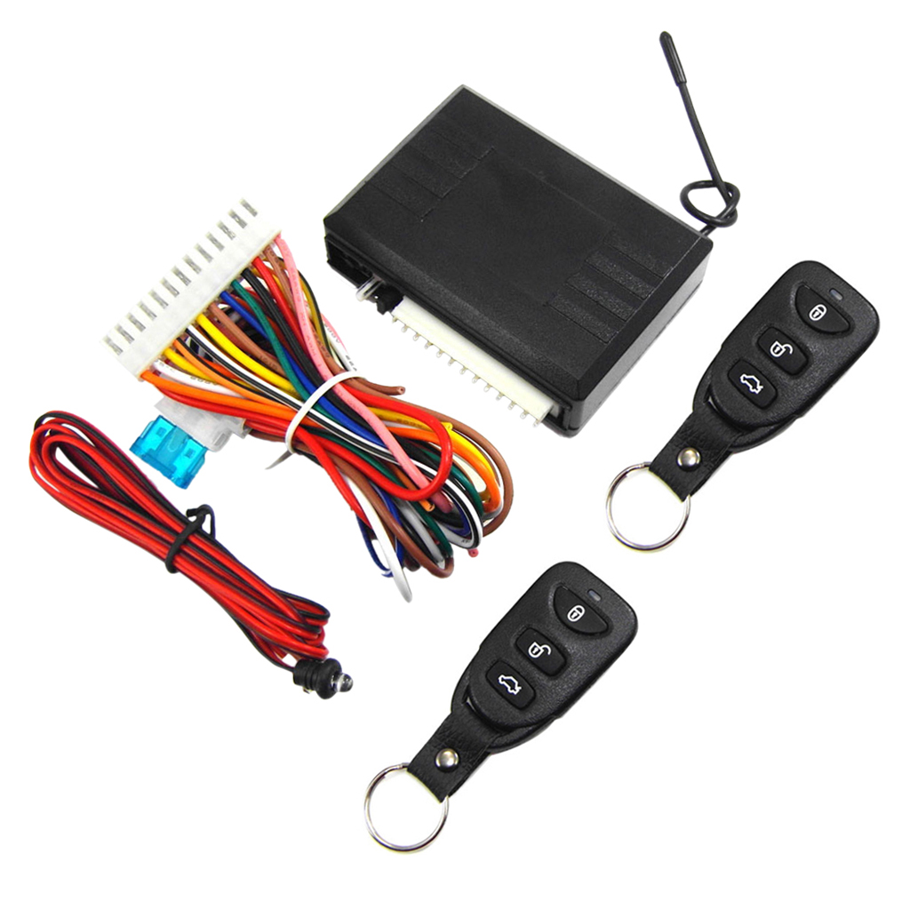 Universal Car Alarm Security System Keyless Entry + 2 Remote Control Burglar