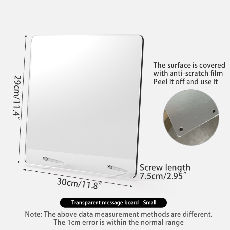 Bacheca da tavolo Blocco Nota trasparente in acrilico Lavagna per appunti da ufficio può essere scritta lavagna per appunti magnetica per la casa: Oro