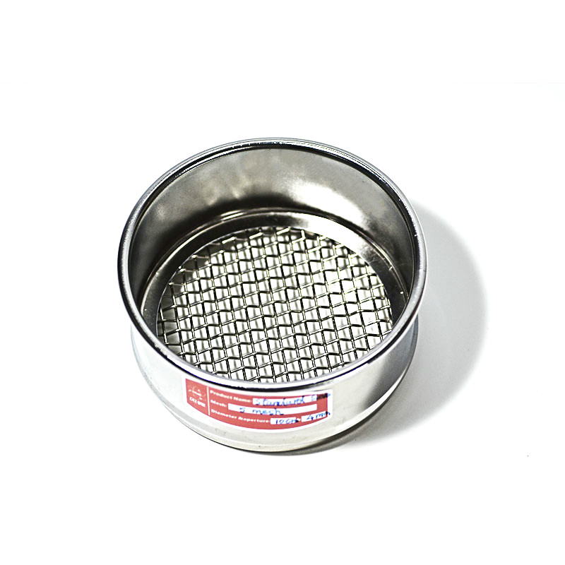 Tamiz de prueba de laboratorio estándar 304 SUS, marco de cromado de malla de filtro, inspección de muestreo, tamiz de farmacia, diámetro de 10cm, 4-10 mallas