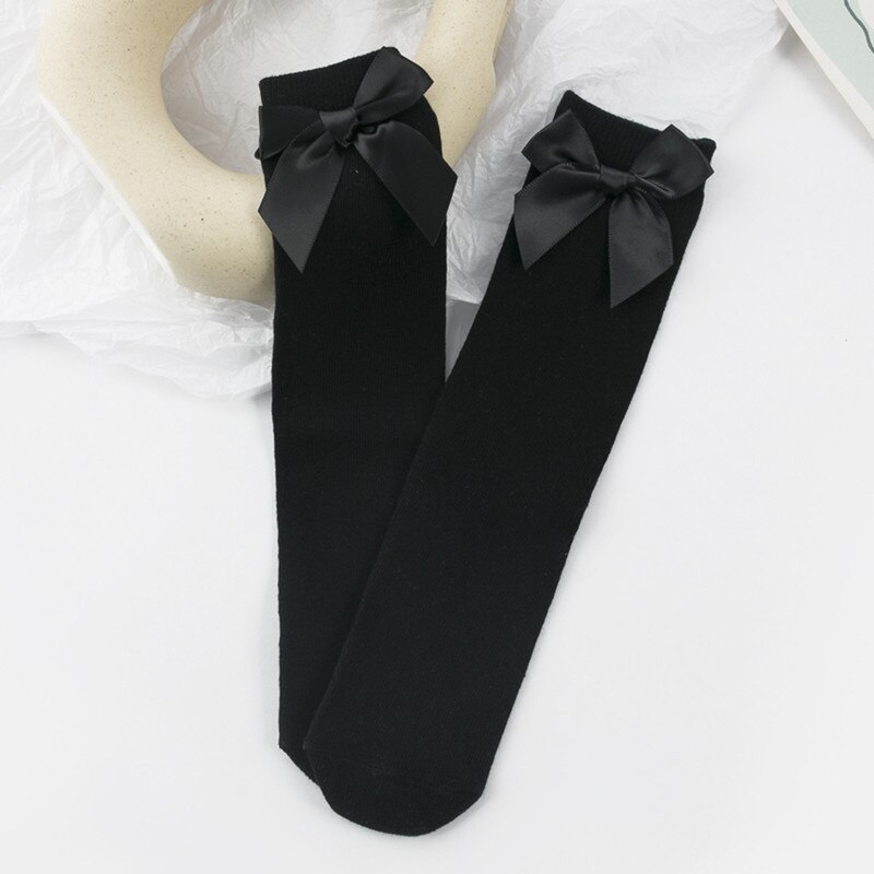 CozyWay – chaussettes hautes pour bébés filles, 1 paire de bas longs à volants pour nourrissons et tout-petits, uniforme scolaire, Leggings: 1 Pair  Black