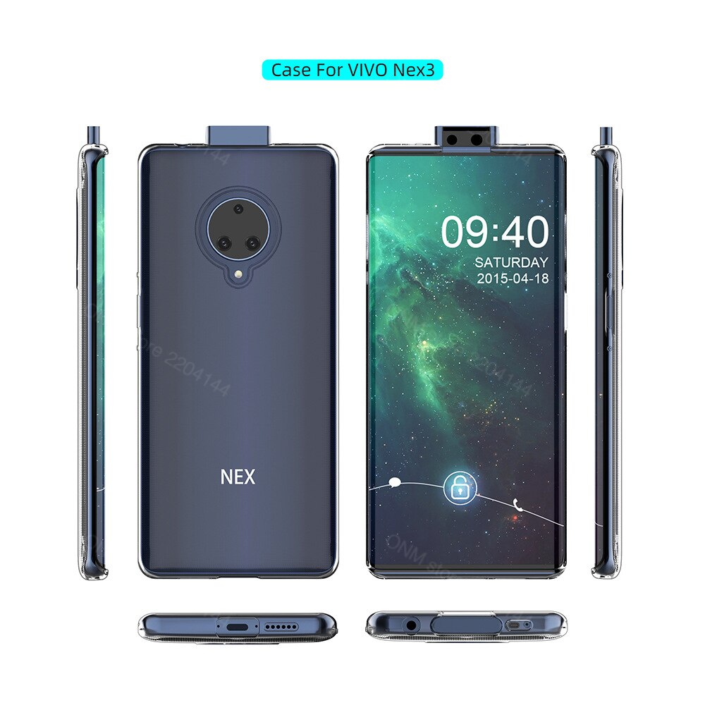 per Il caso di vivo NEX 3S 5G TPU silicone Trasparente Montato Cassa Molle Del Respingente per vivo NEX 3 5G Trasparente Della Copertura Posteriore