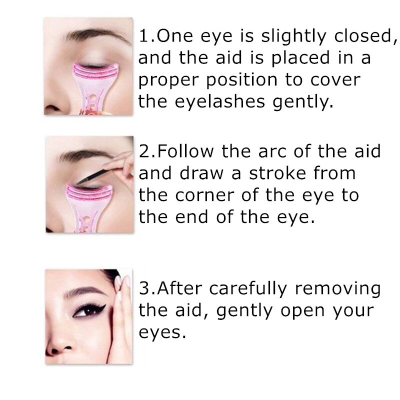 Modèle d&#39;eyeliner de maquillage pour les yeux, outil d&#39;aide pratique, Guide d&#39;eyeliner, dessin de lignes pour les yeux, carte de guidage, moule, outil facile, 1 pièce