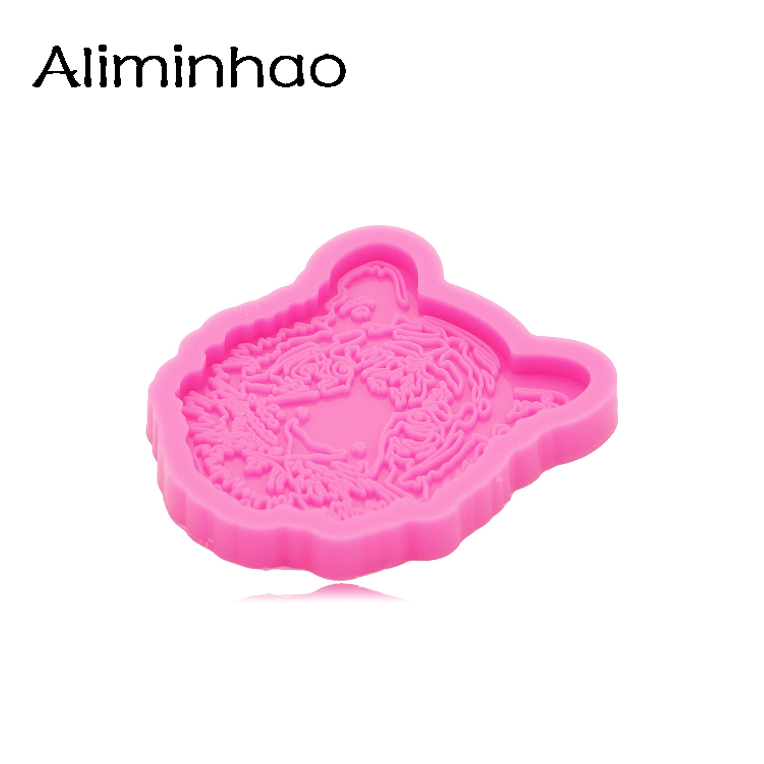 Moule en résine de Silicone DY1054, bobine d&#39;insigne tête de tigre brillant, moule de poignée de téléphone, fabrication artisanale avec époxy, moule pour chocolat