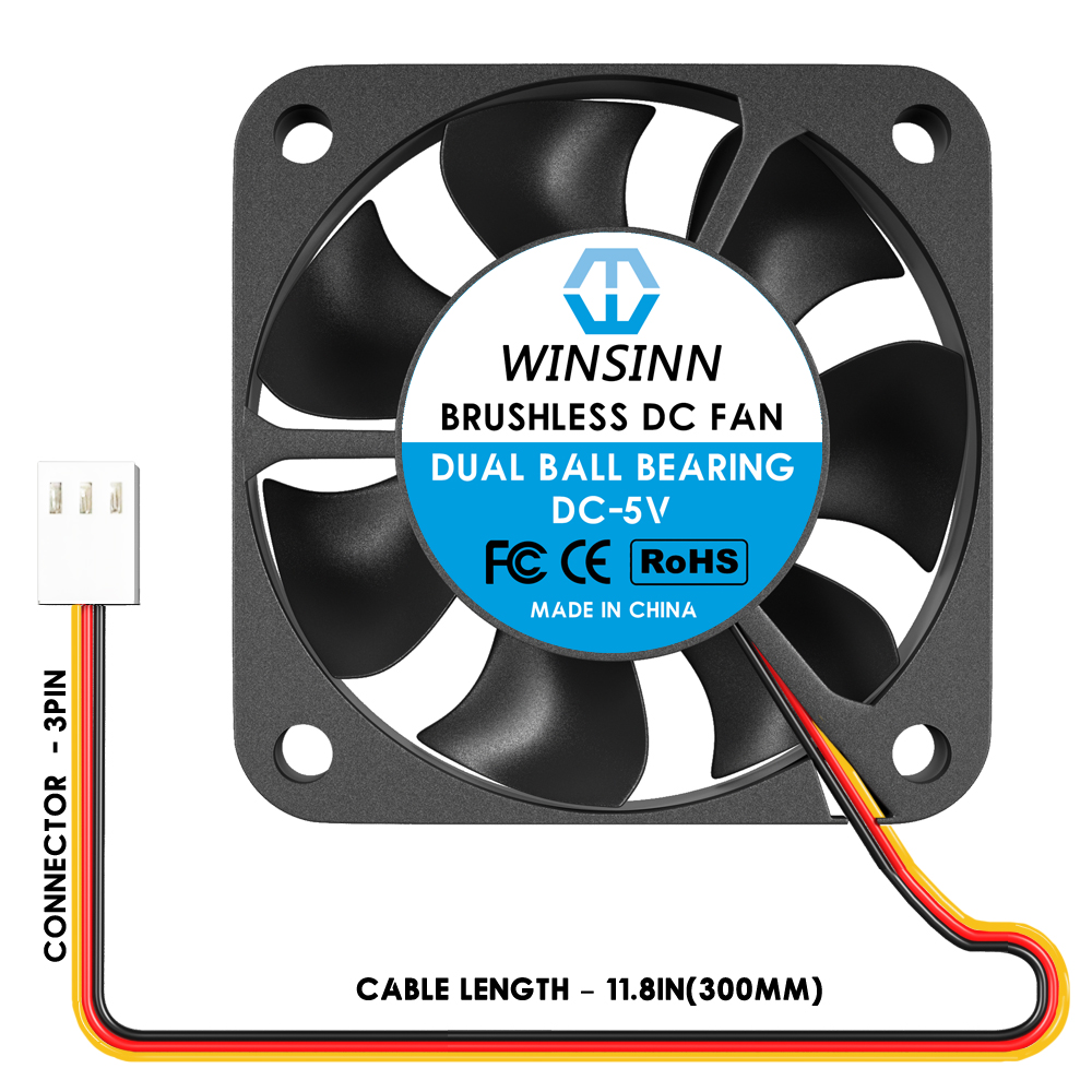 WINSINN 4010 Ventola da 40 mm DC 5 V 12 V 24 V Idraulico/Doppio cuscinetto a sfere Raffreddamento senza spazzole 40x10 mm 2 spillo 3 spillo: Colore rosa