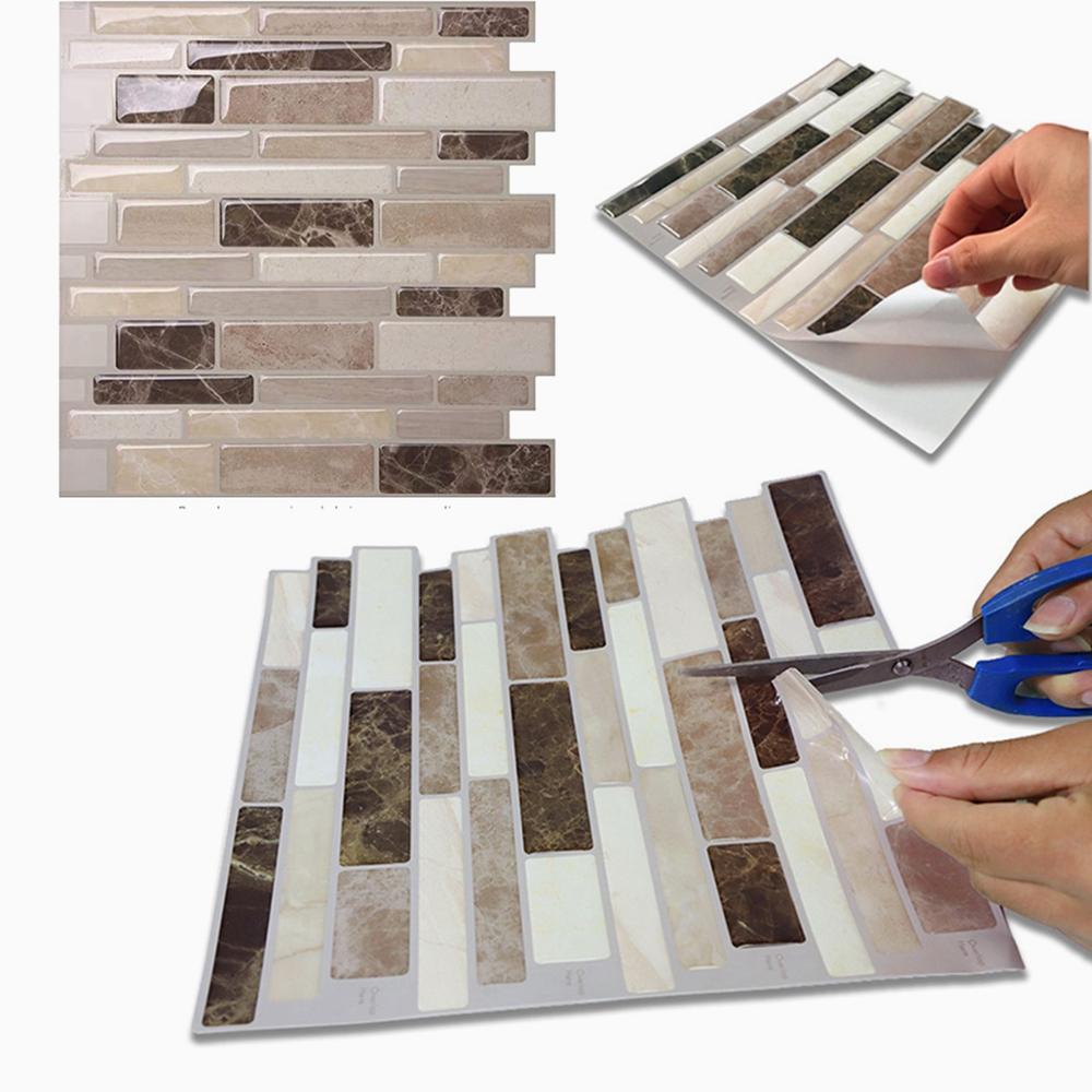 1/5/10PCS Wall Stickers Peel and Stick 3D Tile Sticker Self Adhesive Stick On Wall Tile for Kitchen Backsplash and Bathroom