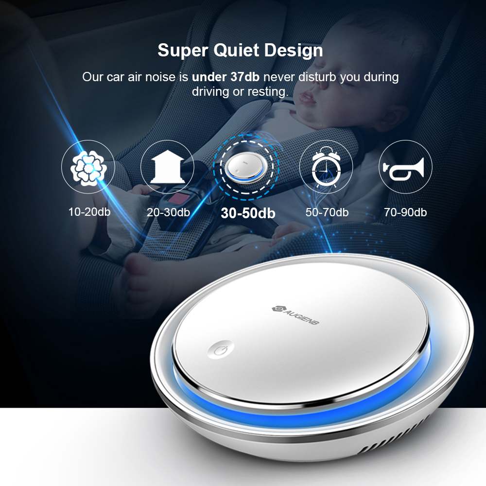 AUGIENB Anion purificateur d'air HEPA filtre filtre à Air frais Anion voiture purificateur d'air pour voiture maison bureau aromathérapie RGB lumières