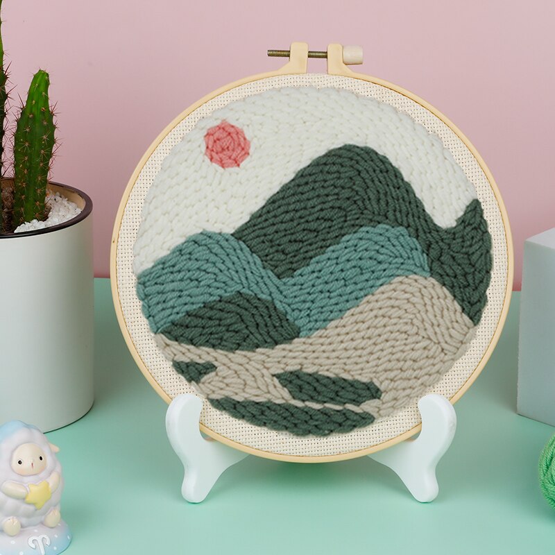 Punch Needle Kit for Starter Punch Needle Embrodery Kit Cross Stitch for Beginner Handcraft Wall Painting Home Decor Craft Kit: Landscape3