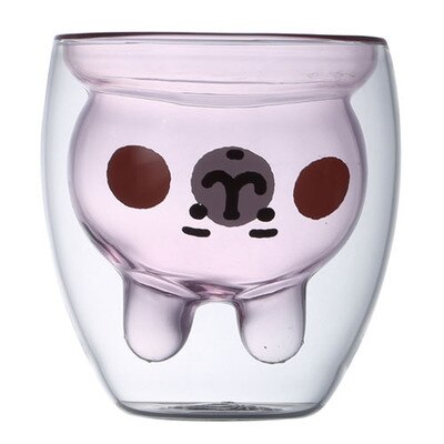 Tazas de Oso de Cristal con aislamiento de doble pared para niños y adultos, taza de café gruesa, 280ml: Rabbit B