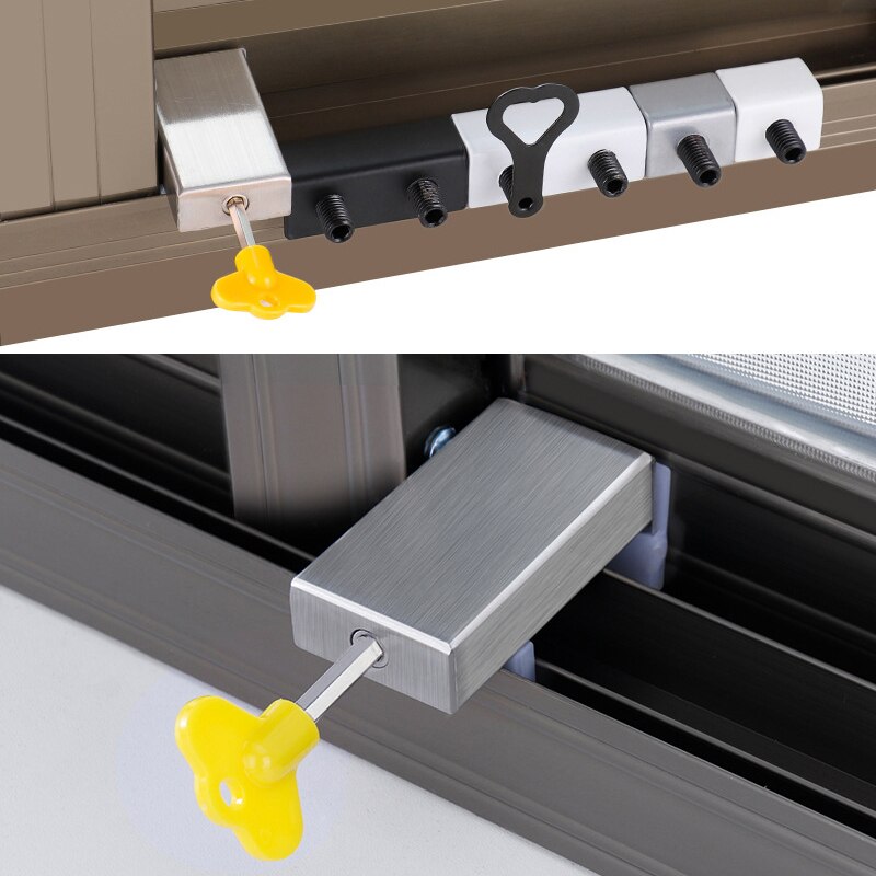 Stainless Steel Door Window Lock Sliding Sash Locks Anti-Theft Stopper Cabinet Locks Protection Child For Home Hardware Tool