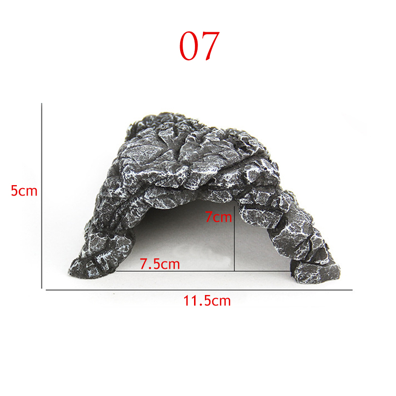 Lizard Snake Turtle Hide Rest Cave Reptiles House Reptile Hiding Cave Basking Hide Habitat Aquarium Landscaping Terrarium Decor: 07