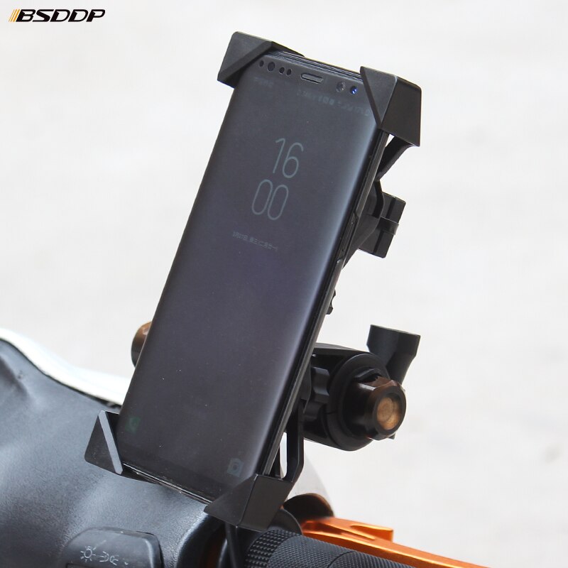 Motorcycle GPS USB Auto shrink cell Phone Holder 360 Rotatable Handlebar Rearview Mirror installation Mobile firmly shockproof