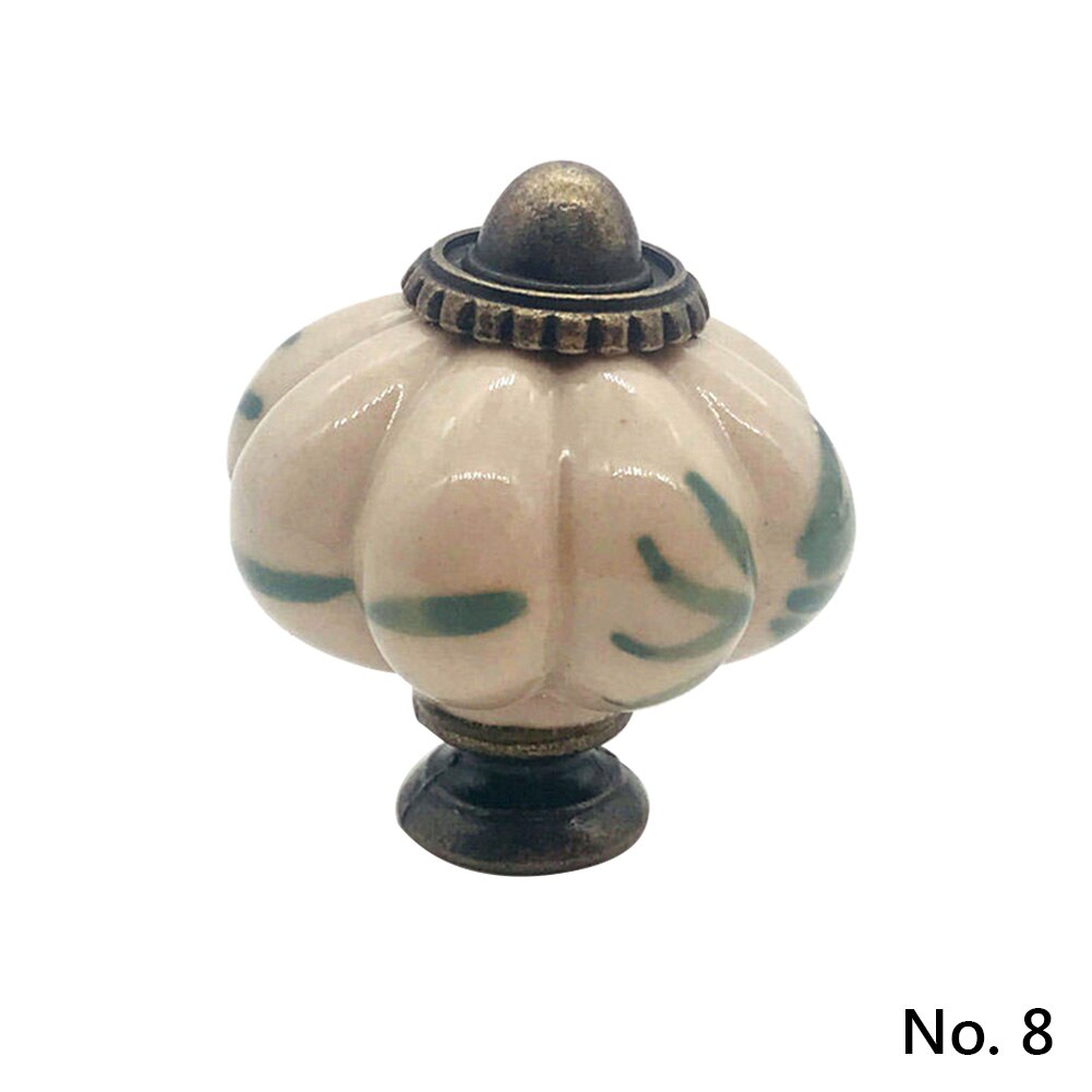Poignée de meubles Vintage boutons de porte potiron céramique armoire poignées meubles tiroir placard cuisine tirer poignée 11 couleurs: no. 8