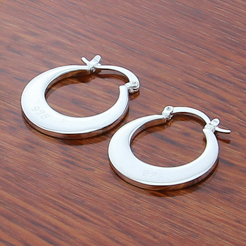 Wedding Jewelry Set 925 Silver Moon Hoop Earring Pendant Necklace Chains Set For Women Jewelry Accessories