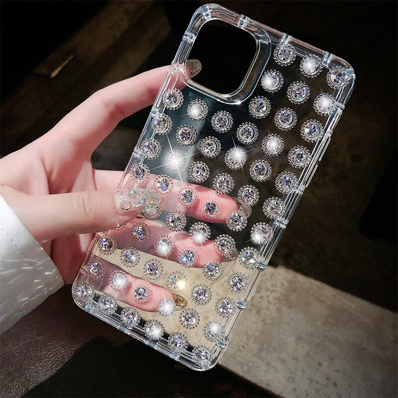 Luxury 3D Diamond Case for iPhone 13/12/11 ProMAX XR XS Transparent Soft Fundas for iPhone SE2 8 7 6 Plus Bling Rhinestone Cover: For iPhone 6 Plus