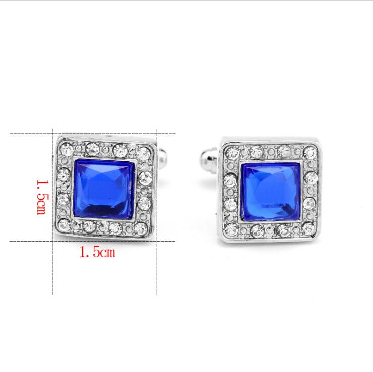 Luxury Engravin Cufflink for mens Brand cuff buttons cuff links Jewelry Wedding Blue white Shirt Cuff Links