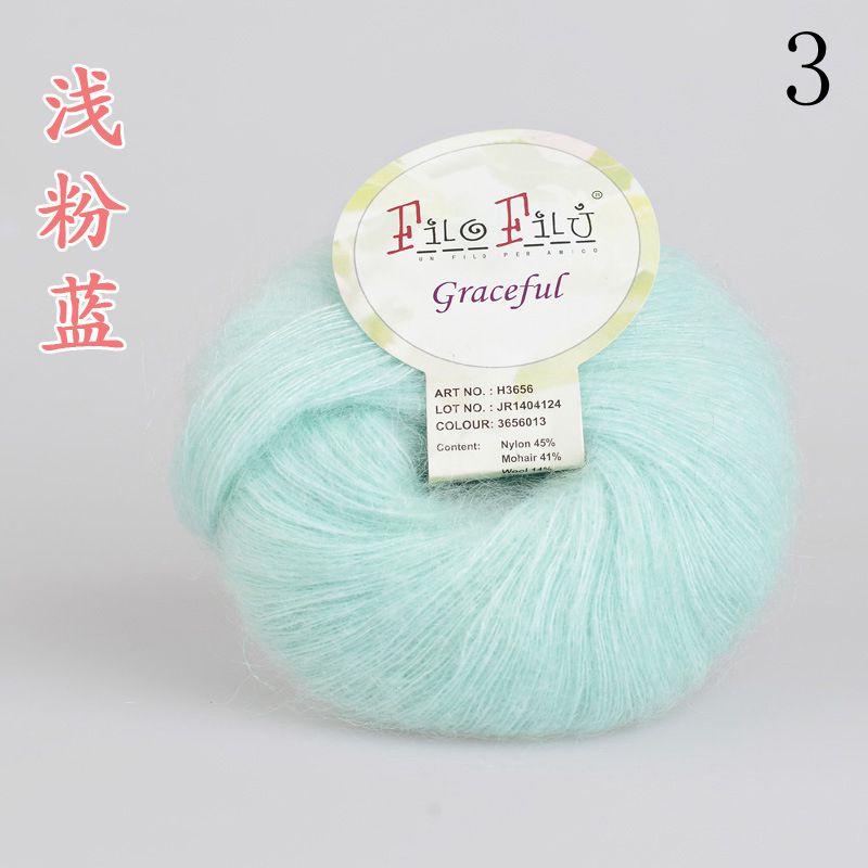 25g/ mye kamgarn myk regnbue farge mohair garn nøster hånd strikke maling farget hekle garn: 3