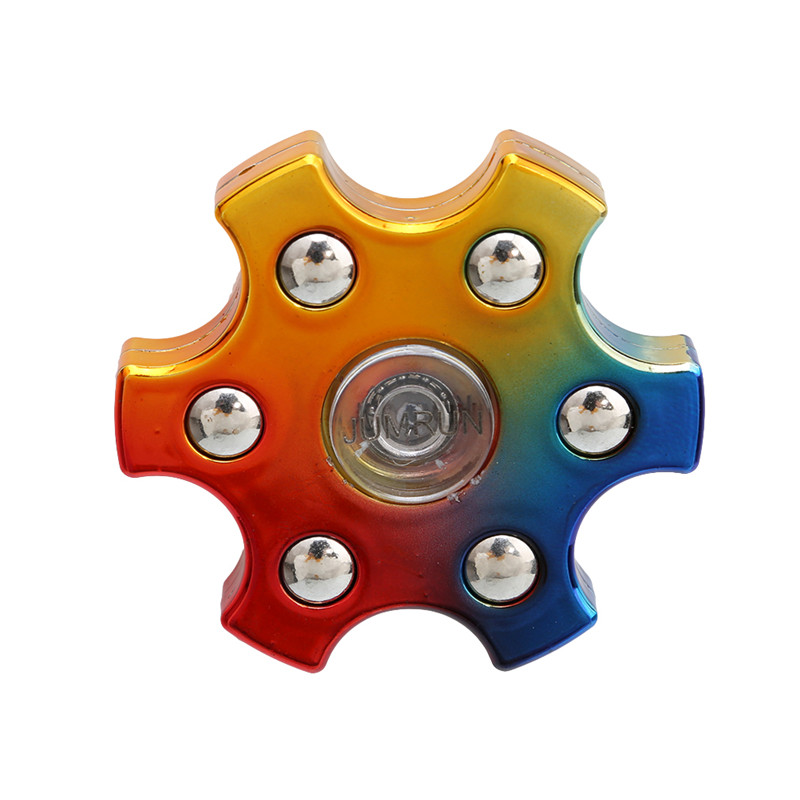 Fingerspitze Finger oben Kreisel Spielzeug Aluminium Legierung Dekompression Hypnose rotierend Kreisel Erwachsene Fingerspitze Spielzeug freundlicher Spielzeug: 6 Blätter (Plastik)
