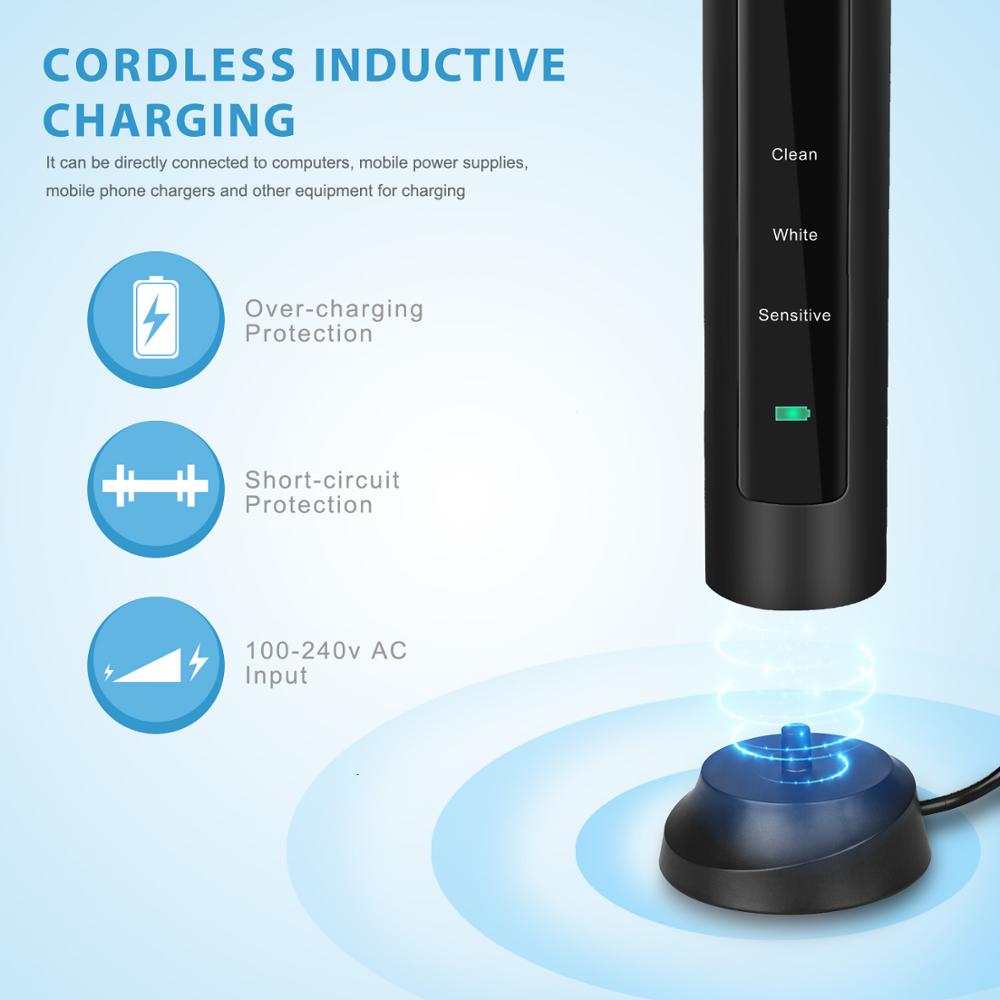 Electric Toothbrush 051B Sonic Toothbrush USB Rechargeable Tooth Brushes With 4 Pcs DuPont Replacement Time Brush Heads lachen