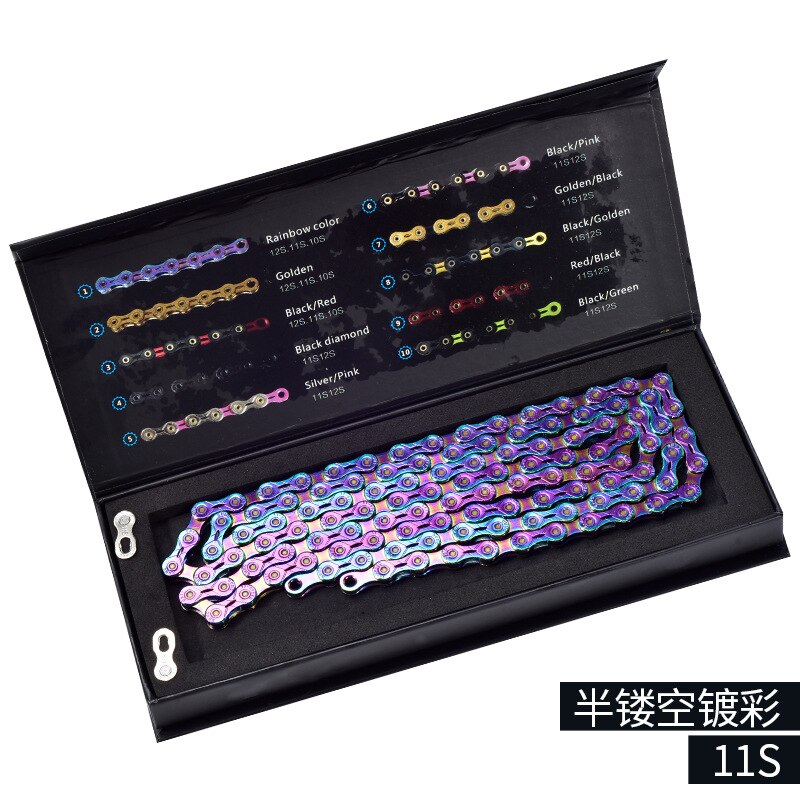 SUMC Mountain Bike Road Bike shifting Chain Colorful Bicycle chain 9S 10S 11S 12S For M8000 M6000 M9100 M610 With Missinglink: 11 speed