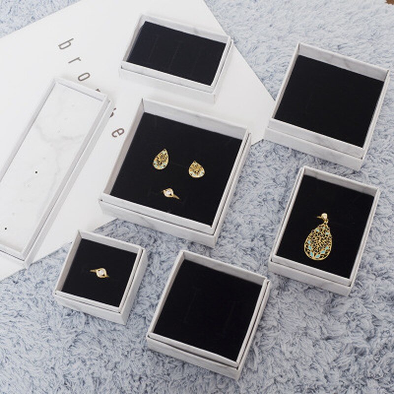 Mengger Geschenkdozen Karton Met Deksel – 24 Stuks (12 Bruin + 12 Zwart) – Rechthoekig 9x7x3 Cm – Voor Sieraden, Ringen En Kettingen